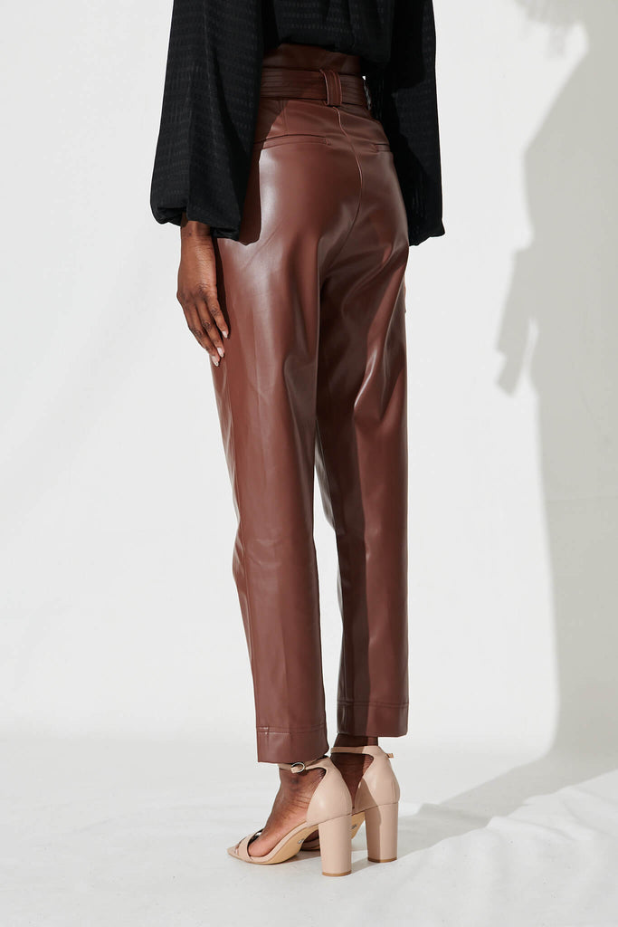 Riley Pant In Chocolate Leatherette - back
