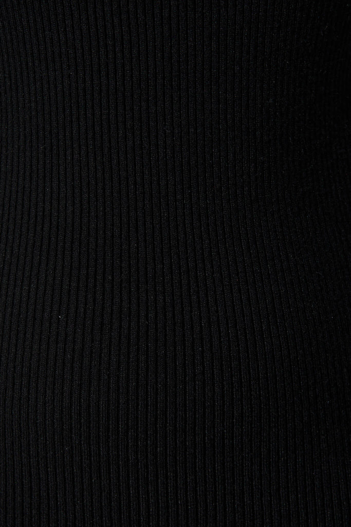 Levine Knit In Black Cotton Blend - fabric