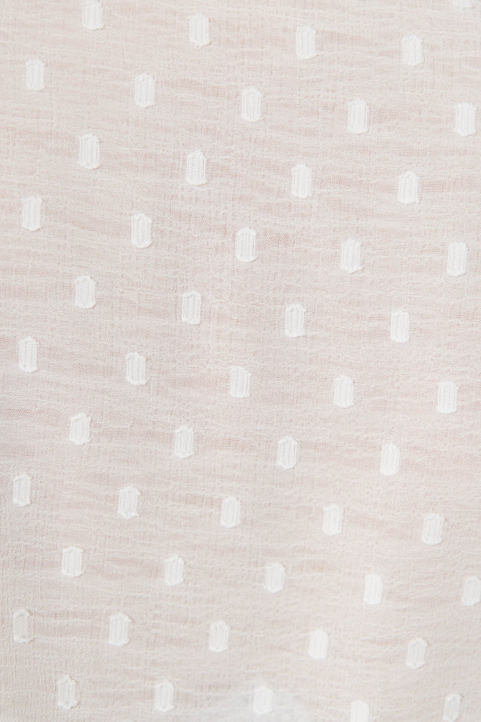 Claude Top In White Textured Chiffon - fabric