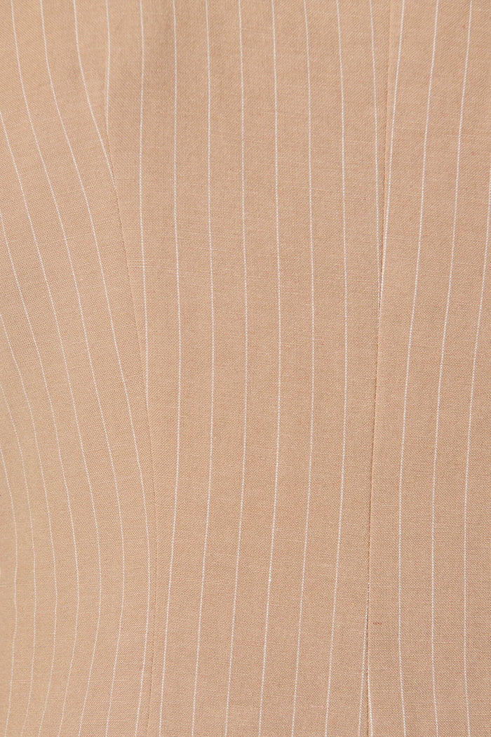 Mahalia Vest In Brown Stripe - fabric