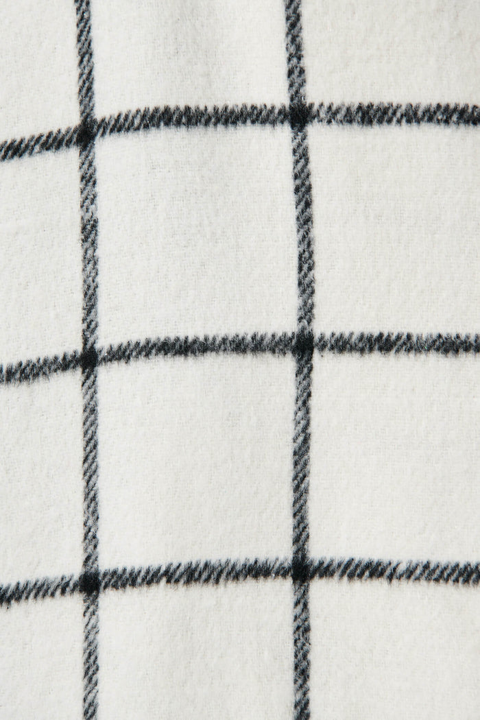Lennox Coat In White With Black Check - fabric
