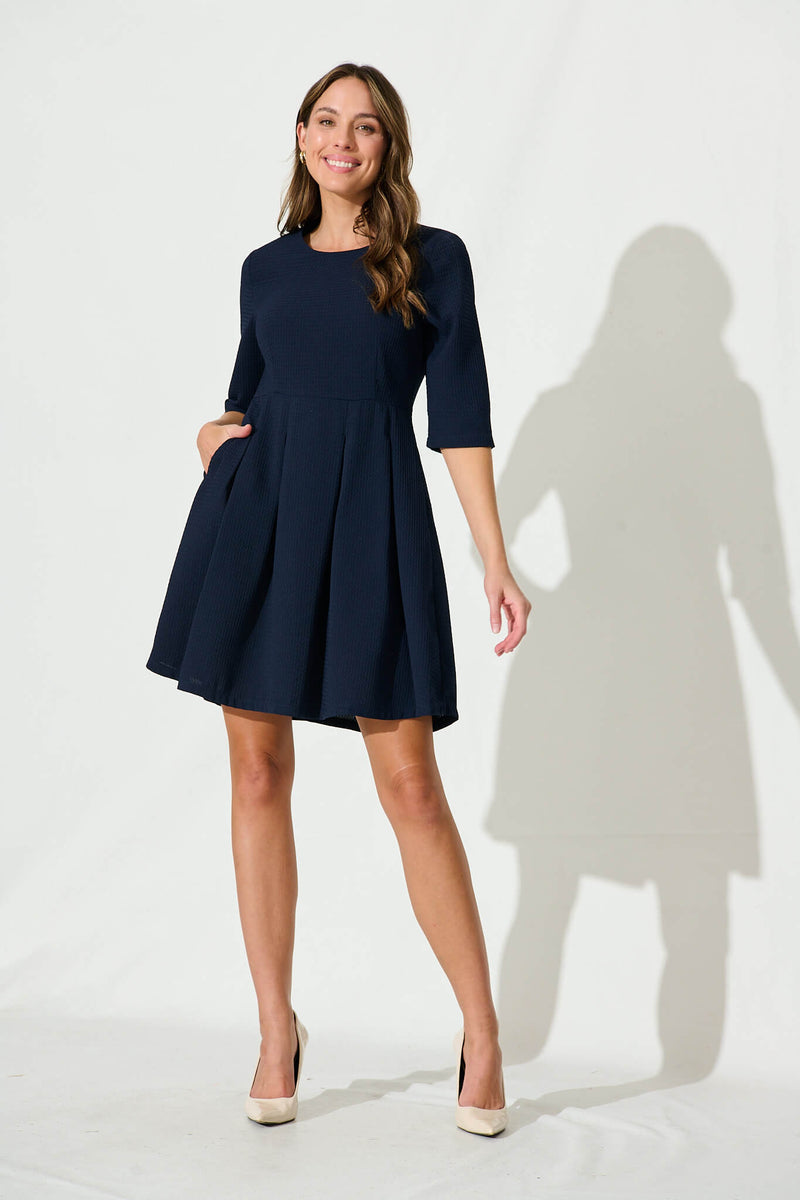 Lizbeth Dress In Textured Black