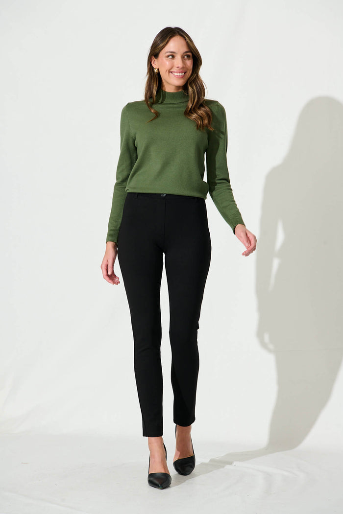 Hayley Knit Top In Green - full length
