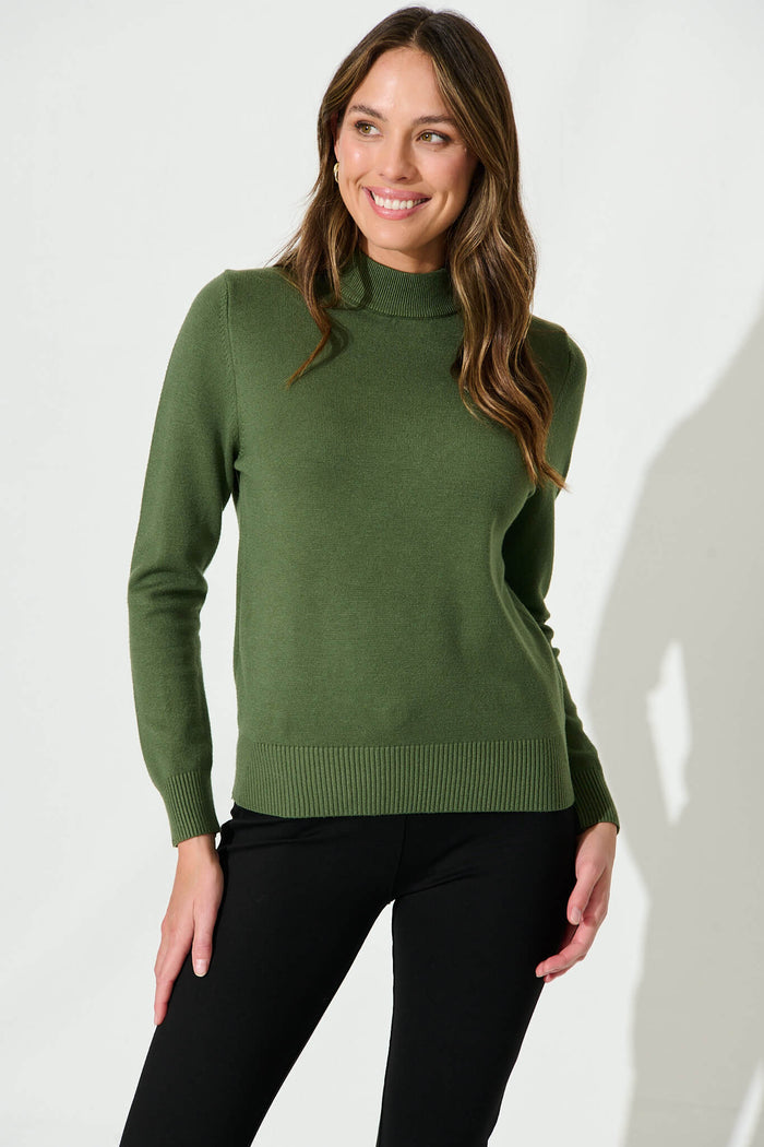 Hayley Knit Top In Green - front
