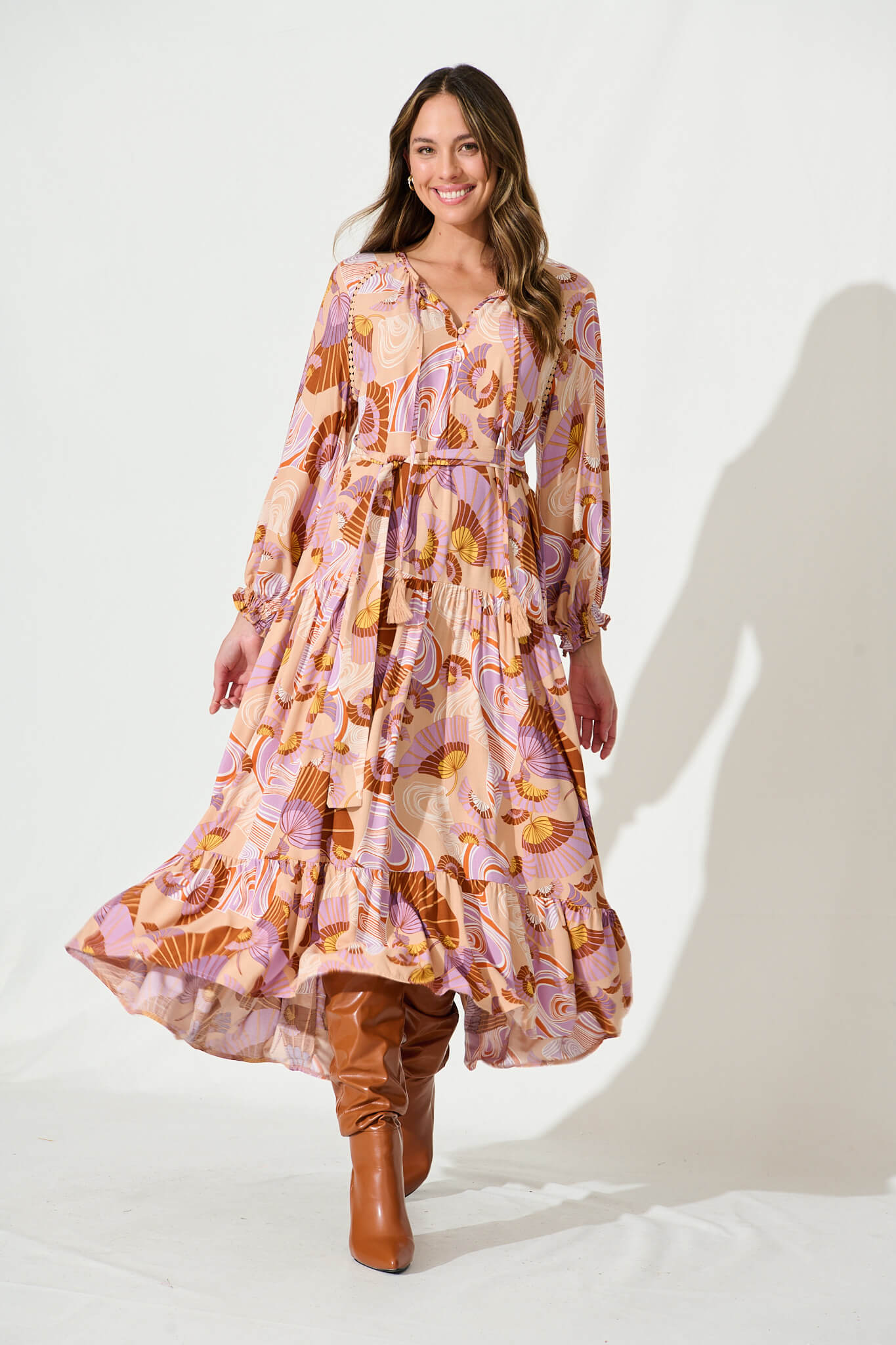 Analise Midi Dress In Multi Print St Frock