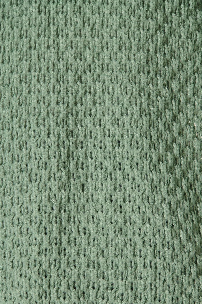 Tranquil Knit Cardigan In Pale Green Wool Blend - fabric