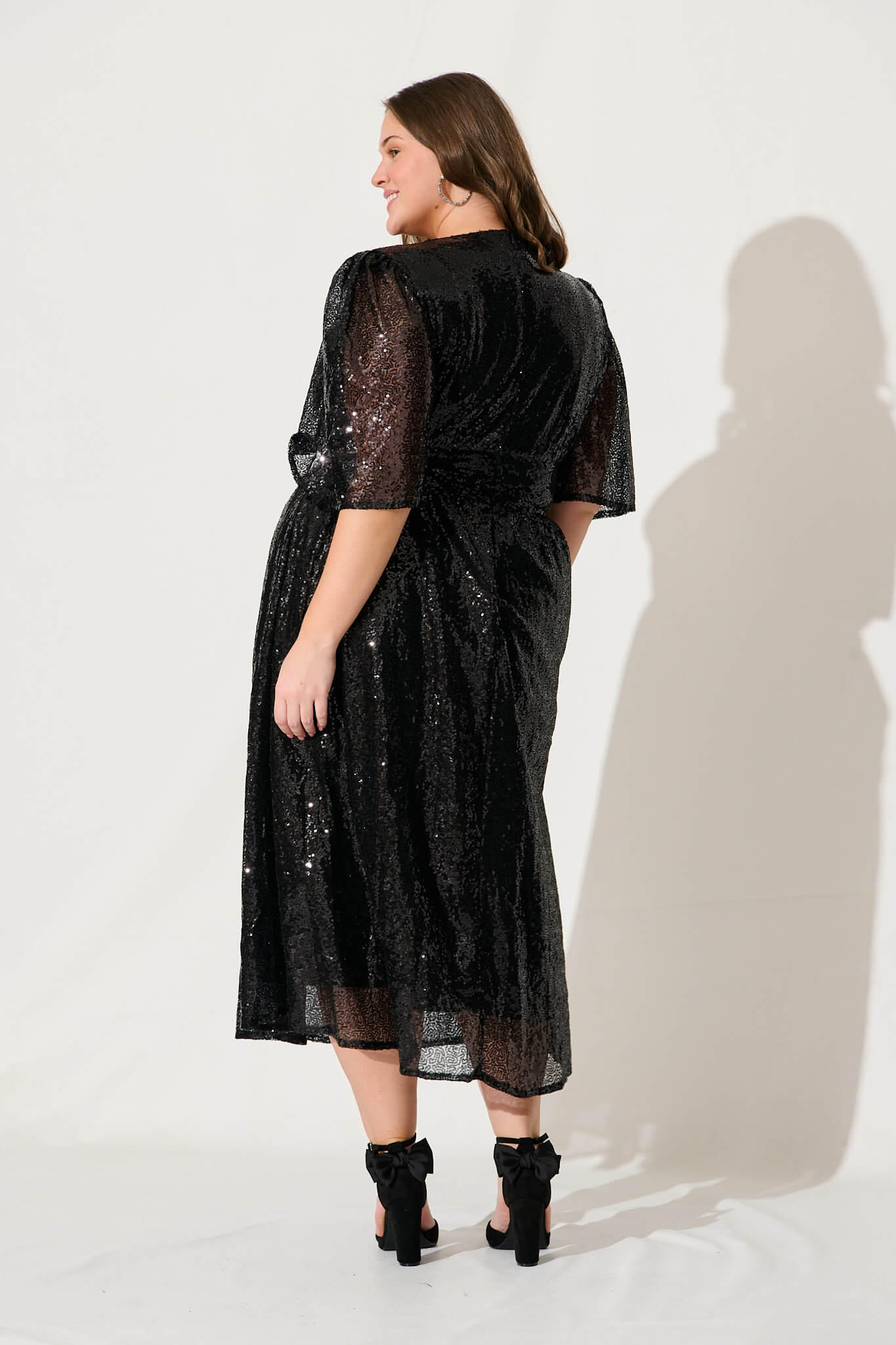 Livorno Midi Dress In Black Sequin – St Frock