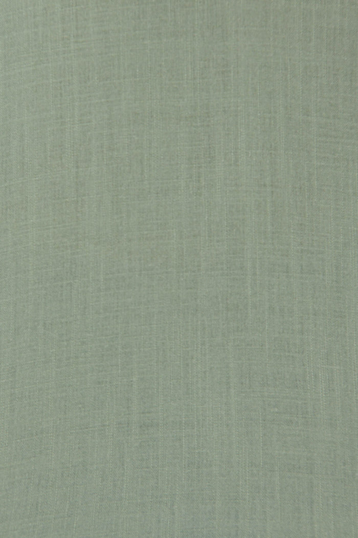 Jasper Top In Light Khaki Linen Blend - fabric