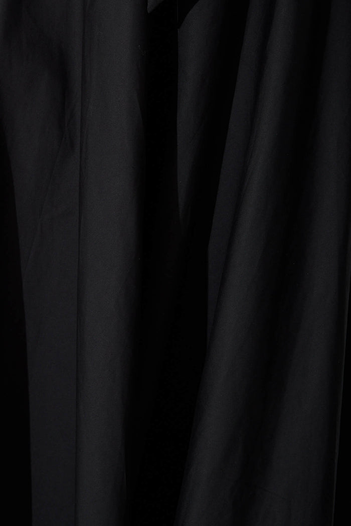 Ivy Midi Skirt In Black Cotton - fabric