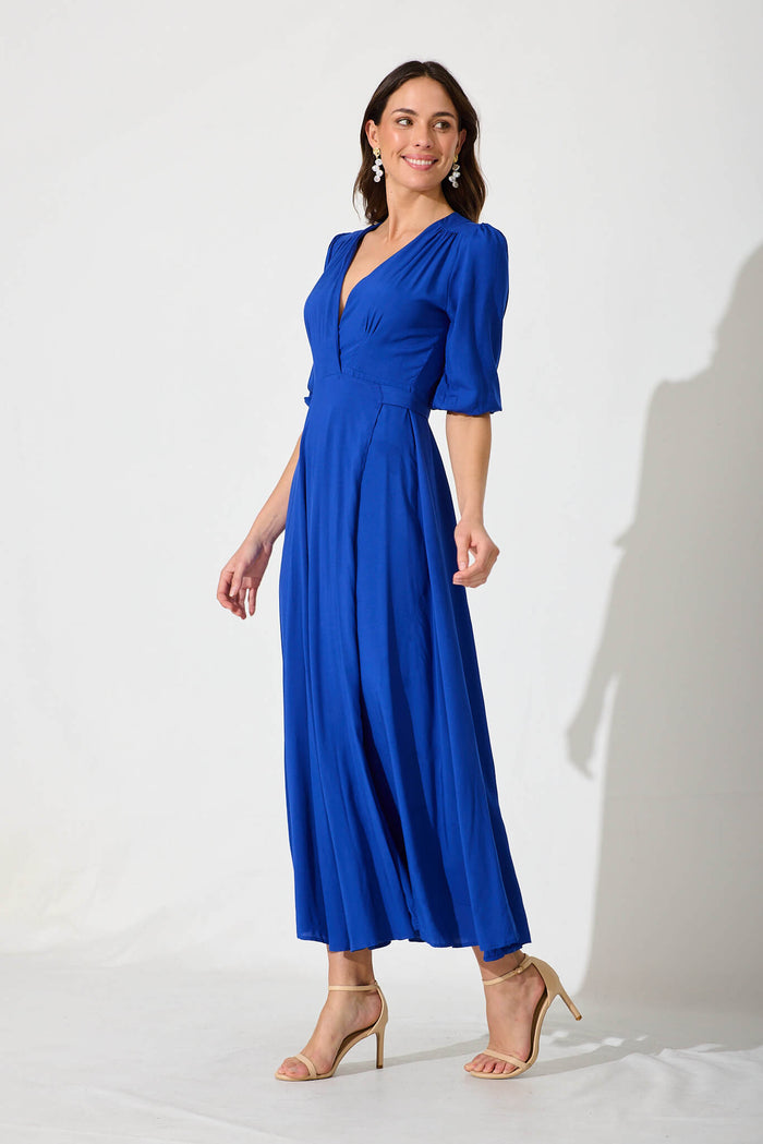 Ronda Maxi Wrap Dress In Cobalt Blue St Frock Ronda Maxi Wrap Dress In Cobalt Blue St Frock