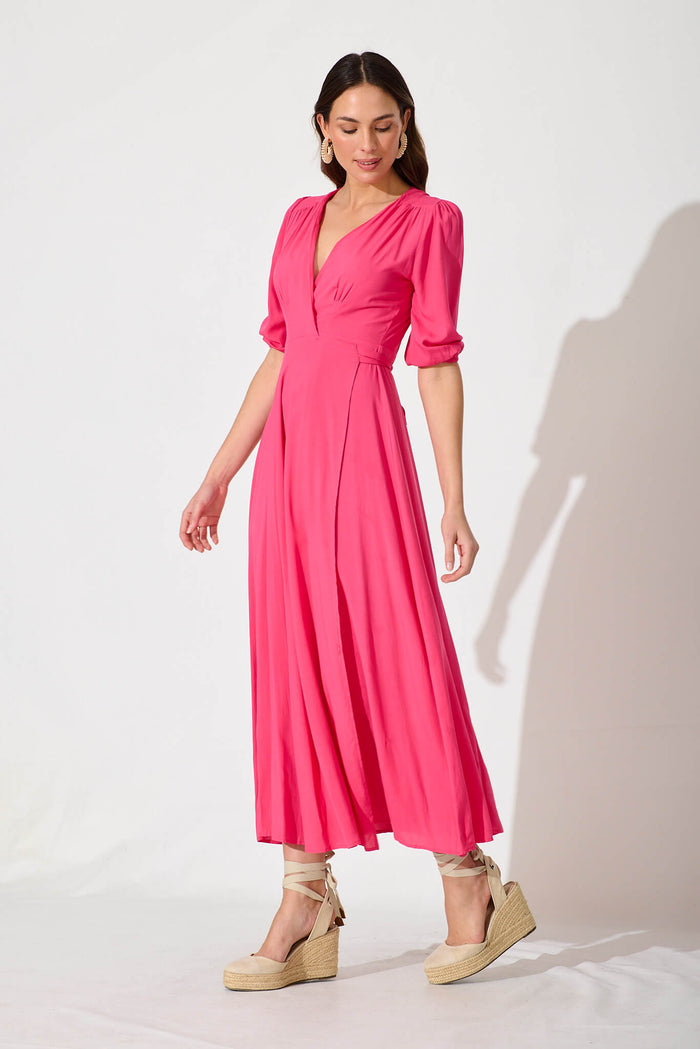 Ronda Maxi Dress In Pink - side