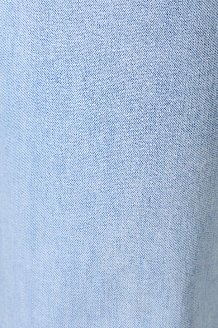 Juani High Rise Wide Leg Jean In Light Blue Denim - fabric