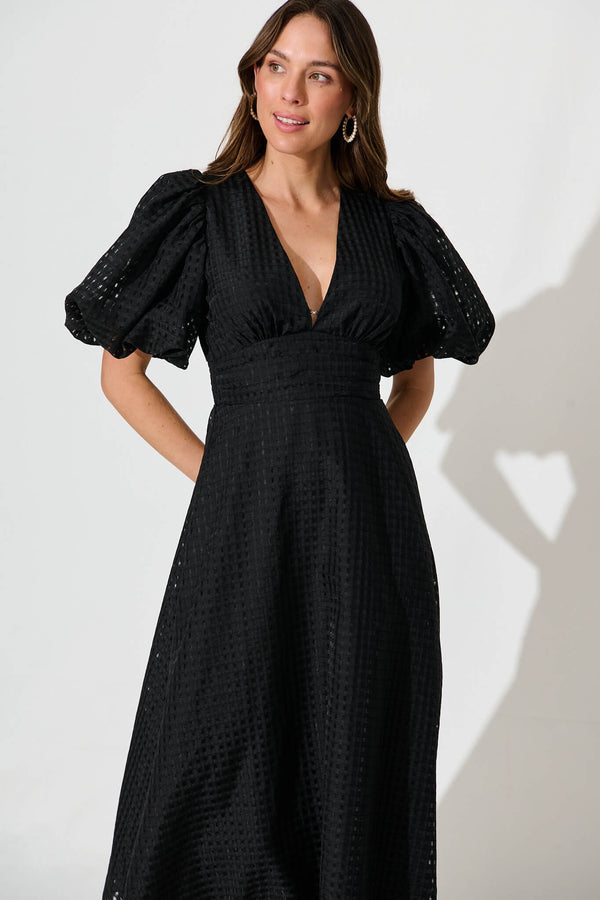 Duchess Maxi Dress In Black Organza – St Frock