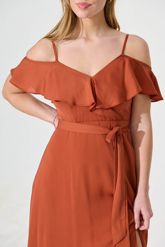 Marit Maxi Dress Rust Bridesmaid & Occasion Dress | St Frock Marit Maxi Dress Rust Bridesmaid & Occasion Dress | St Frock
