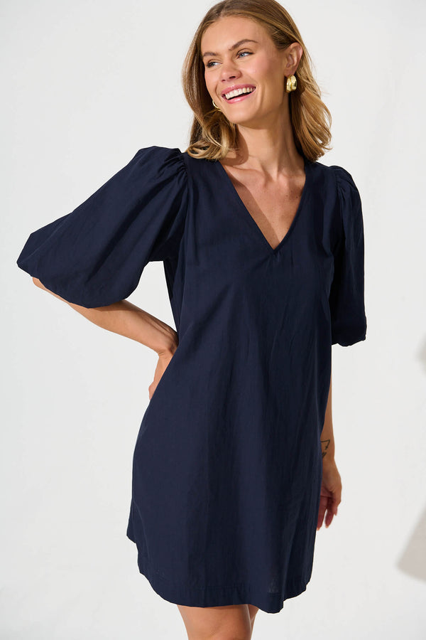 Ashlynn Dress In Red Cotton