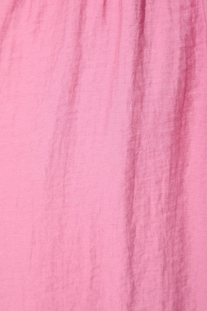 Nylah Dress In Pink Linen Blend - fabric