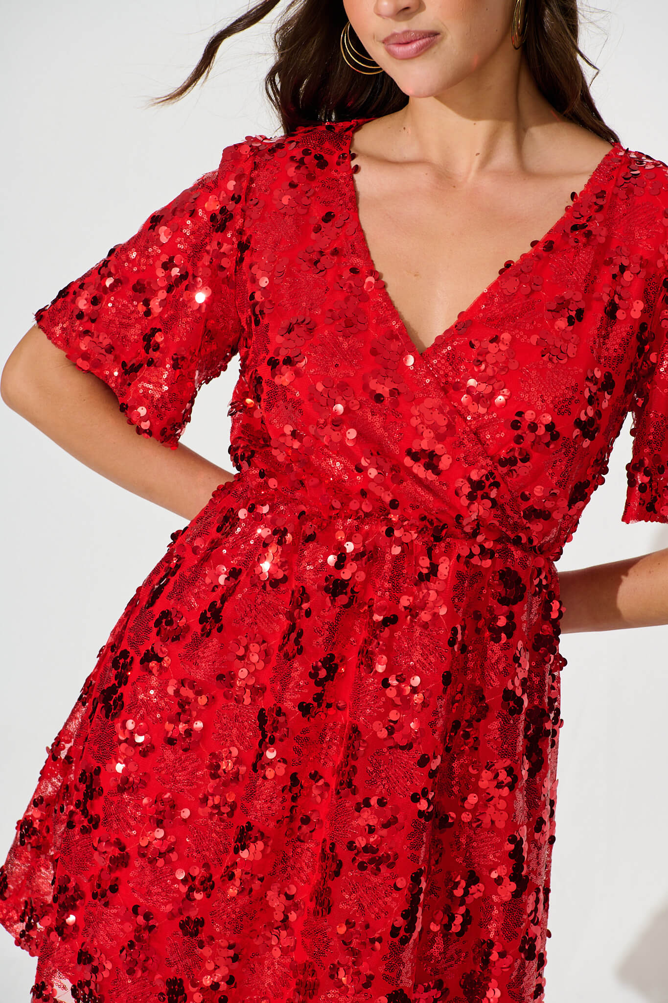 Chandelier Sequin Dress In Red Sequin – St Frock