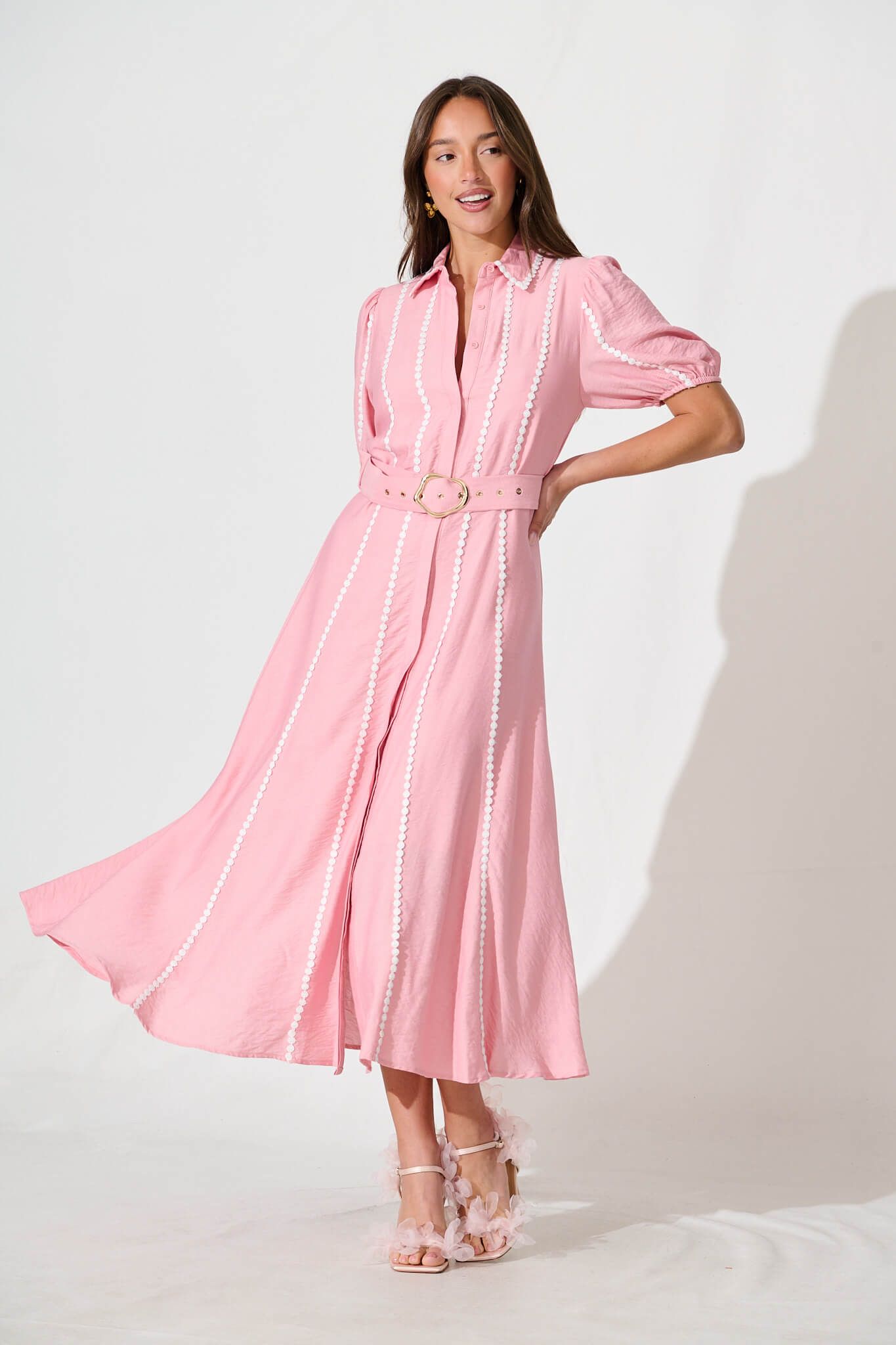 Adore Maxi Shirt Dress In Pink – St Frock