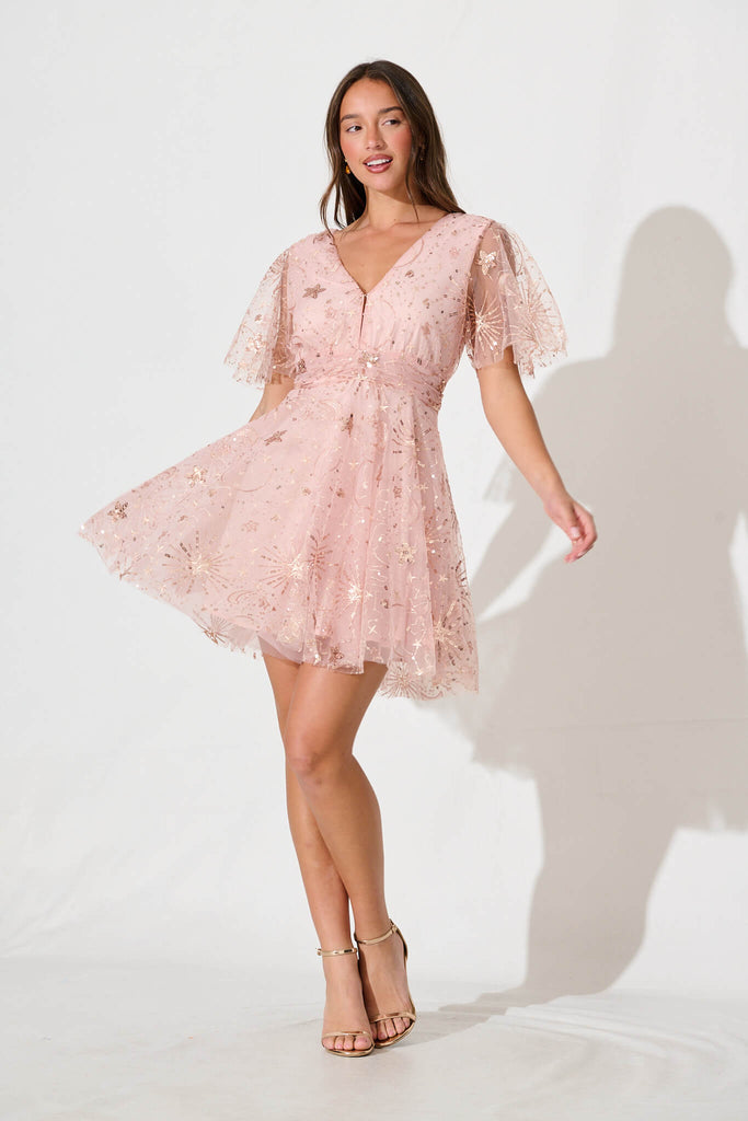 Milly pink sequin dress online