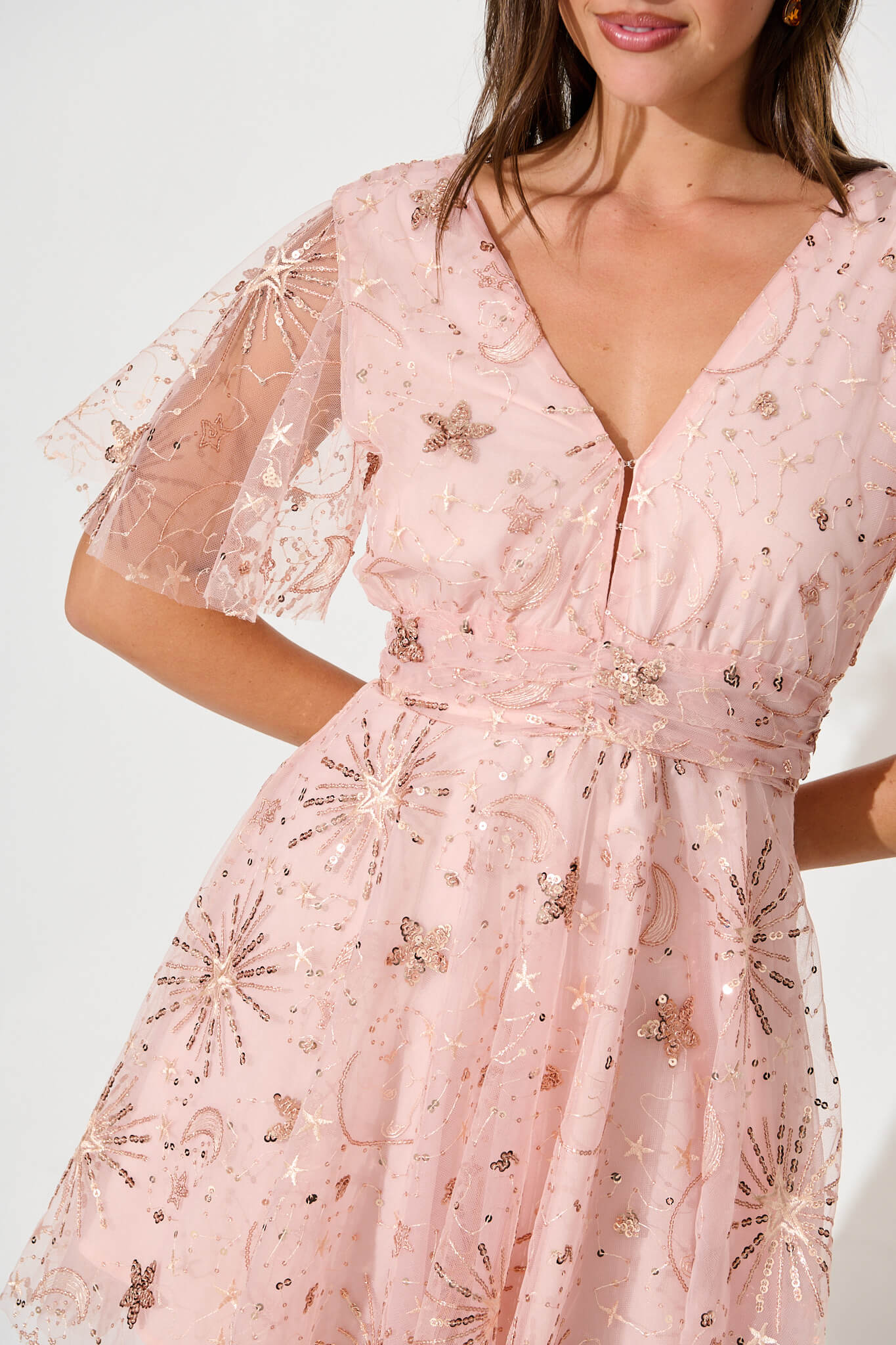 Milly pink sequin dress online