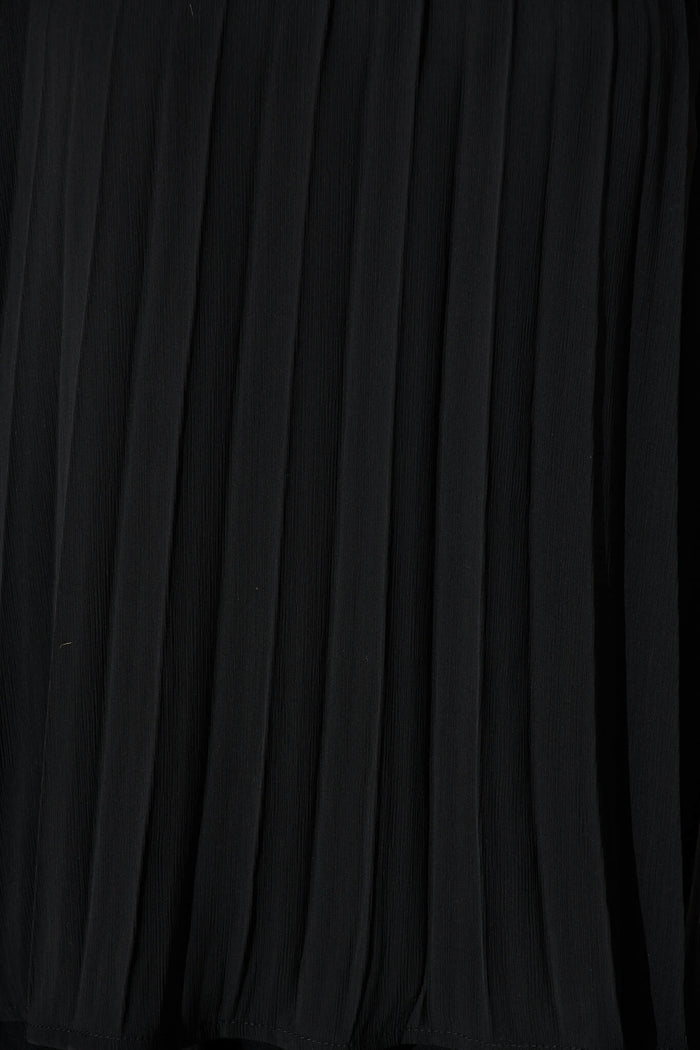 Roxie Top in Black Pleated Chiffon - fabric