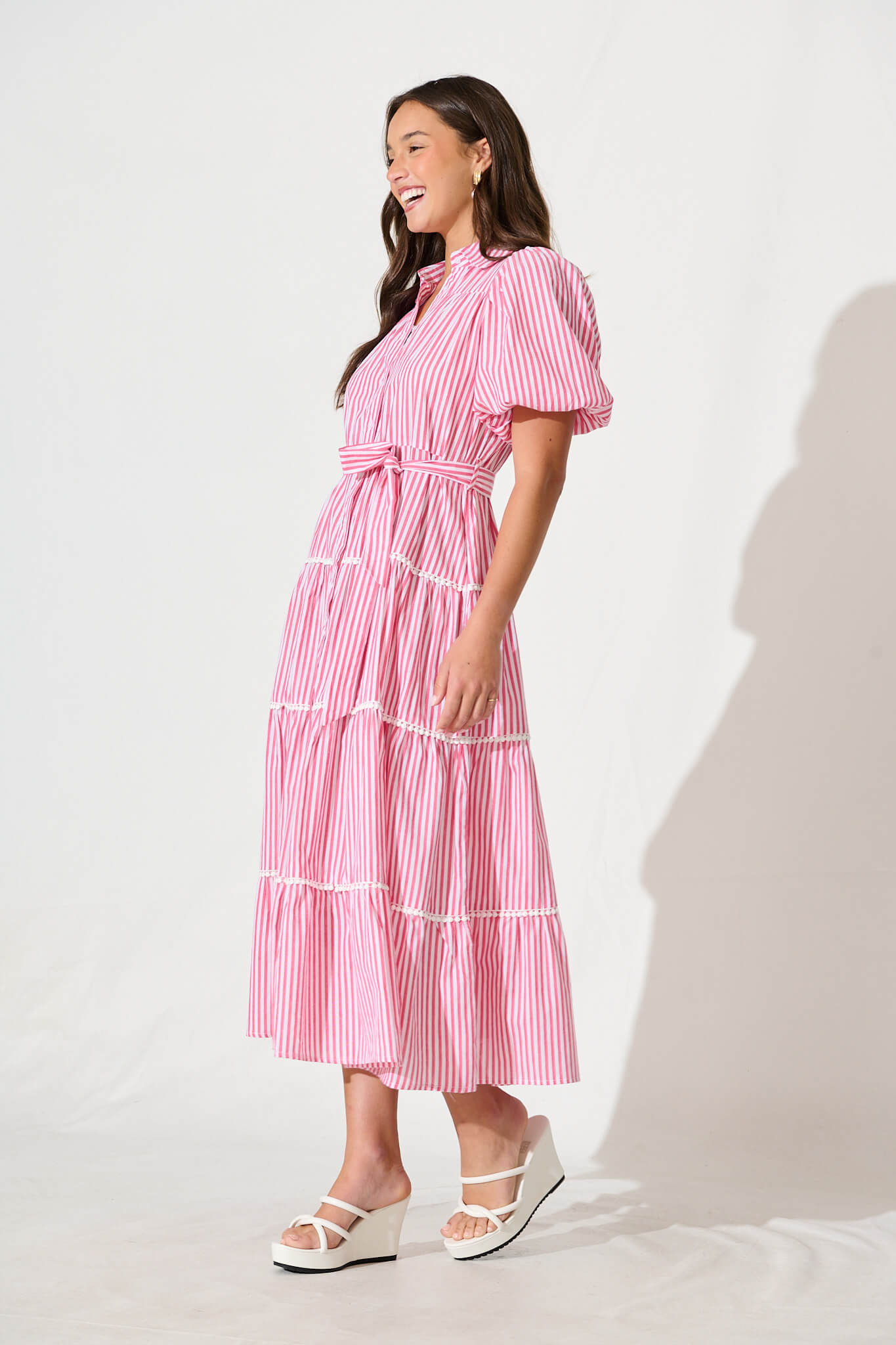 pink and white shirt dress Sarah Shirtdress | Pale Pink Gingham