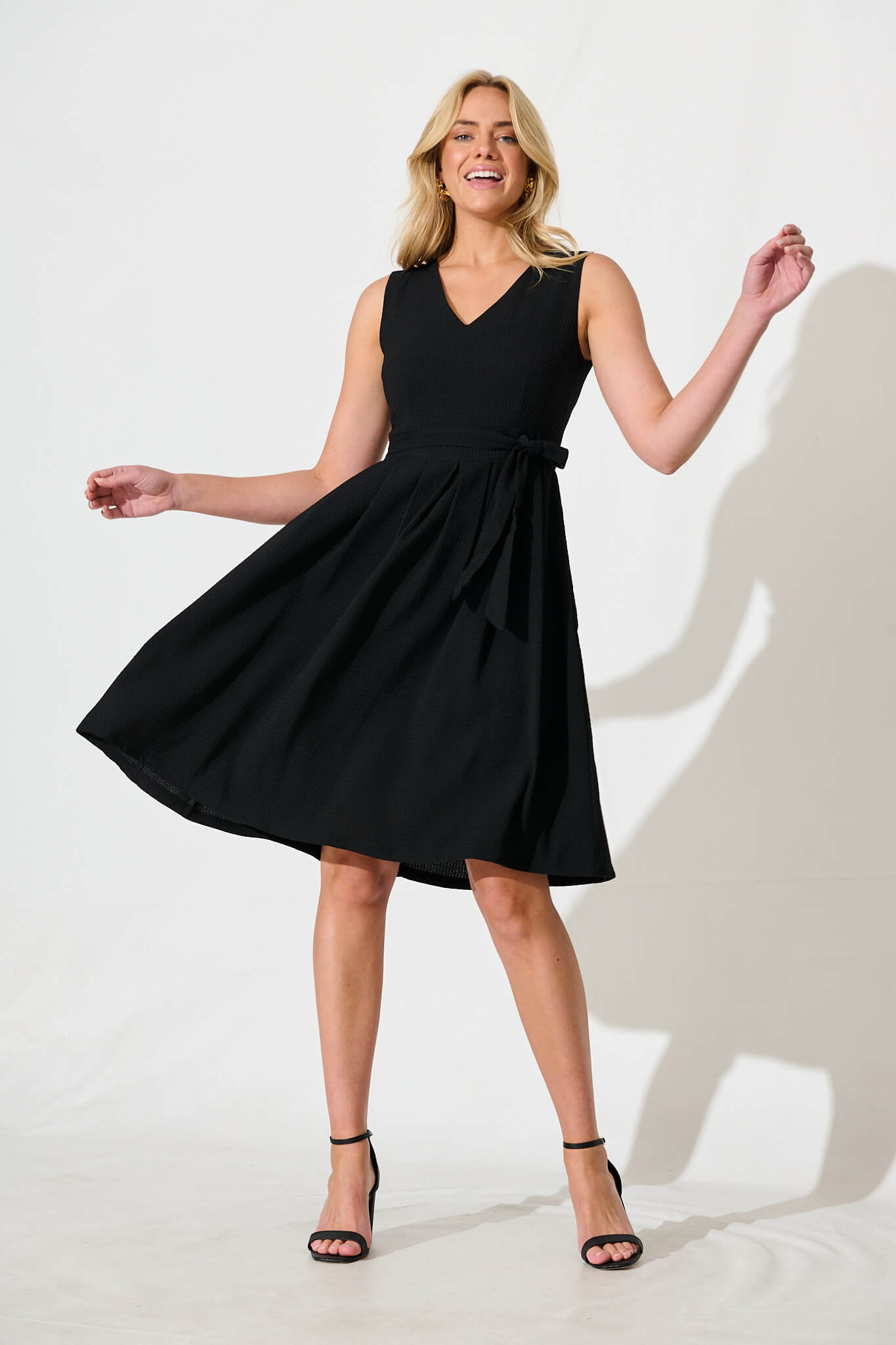 Jardina Dress in Textured Black St Frock Jardina Dress in Textured Black St Frock