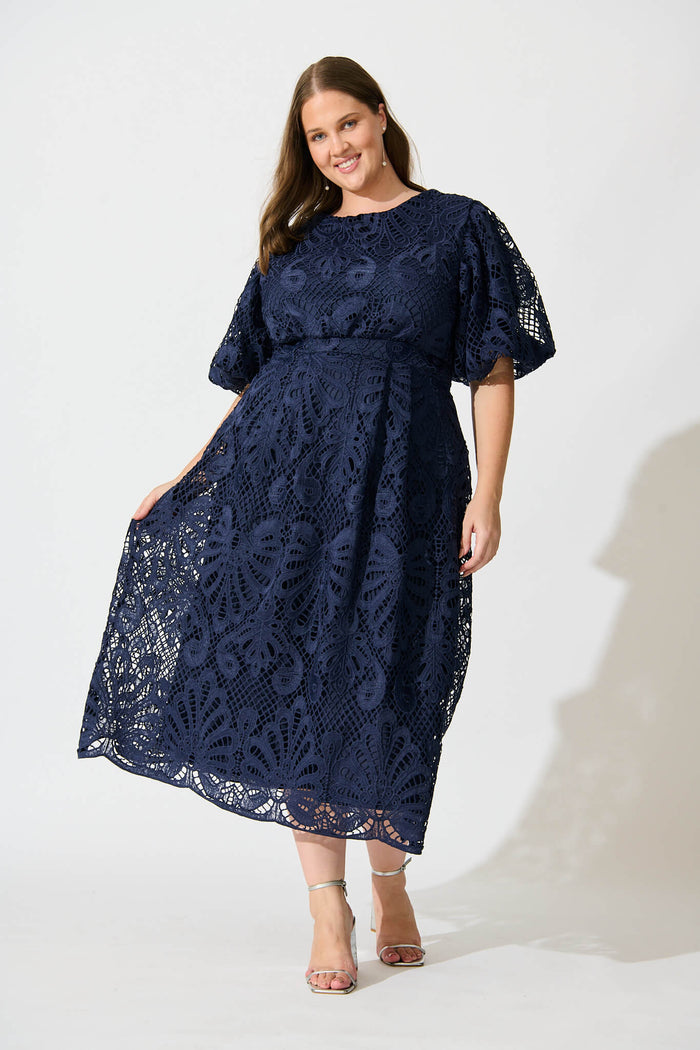Tillie Lace Maxi Dress In Navy St Frock Tillie Lace Maxi Dress In Navy St Frock