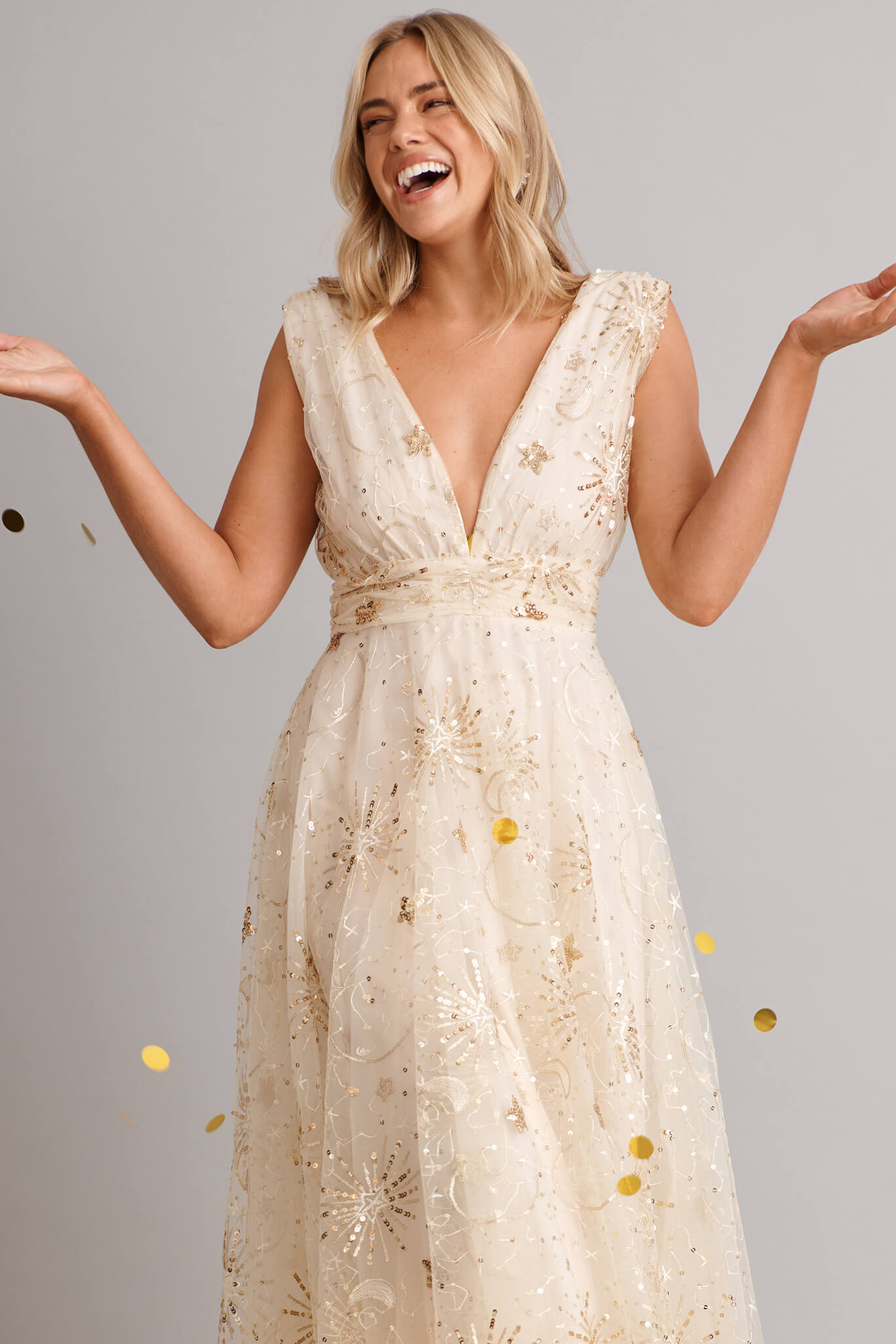 Dazzle Maxi Dress In Gold Sequin Tulle – St Frock Dazzle Maxi Dress In Gold Sequin Tulle – St Frock