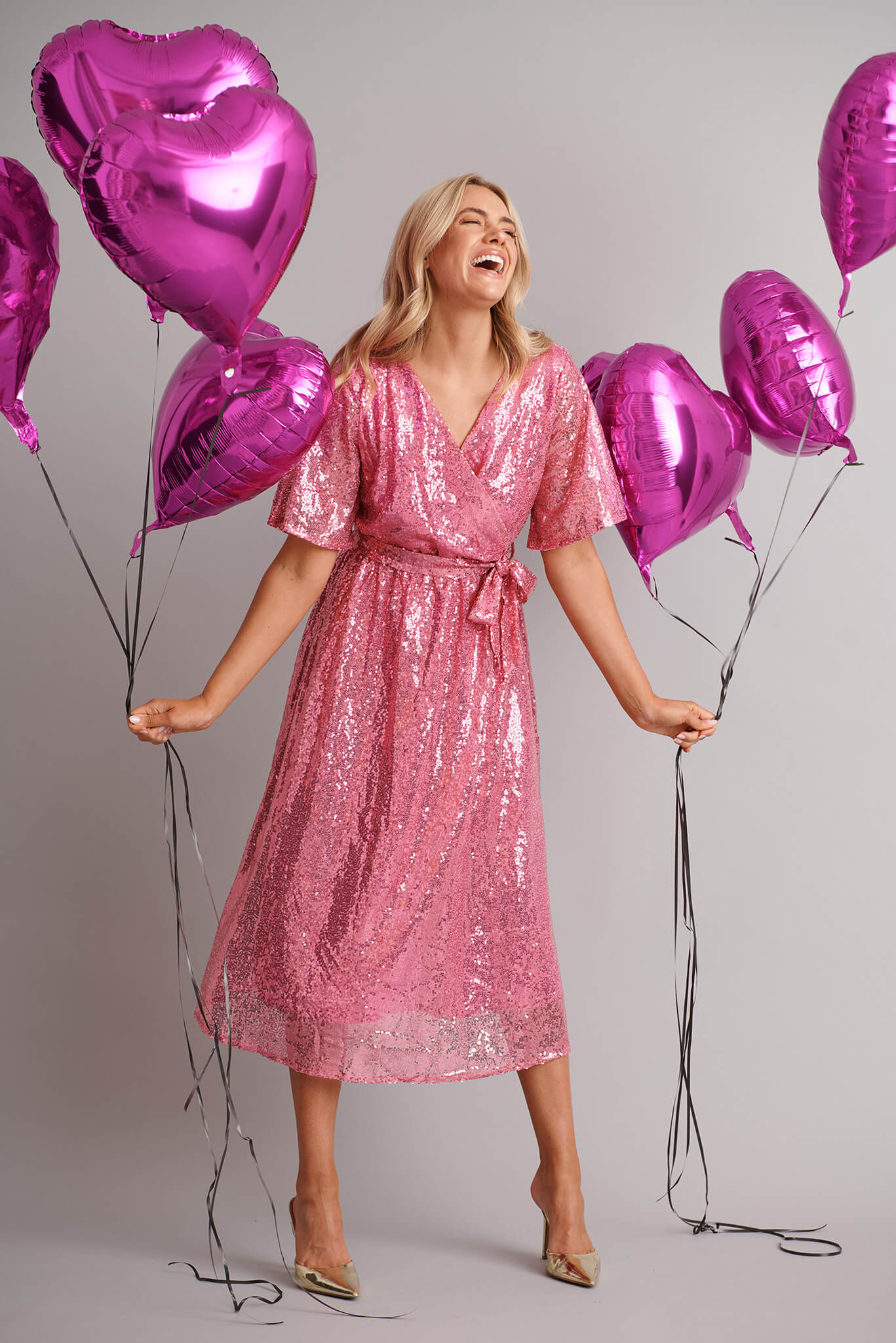 new years dress pink Winslet Midi Dress In Pink Sequin St Frock new years dress pink Winslet Midi Dress In Pink Sequin St Frock