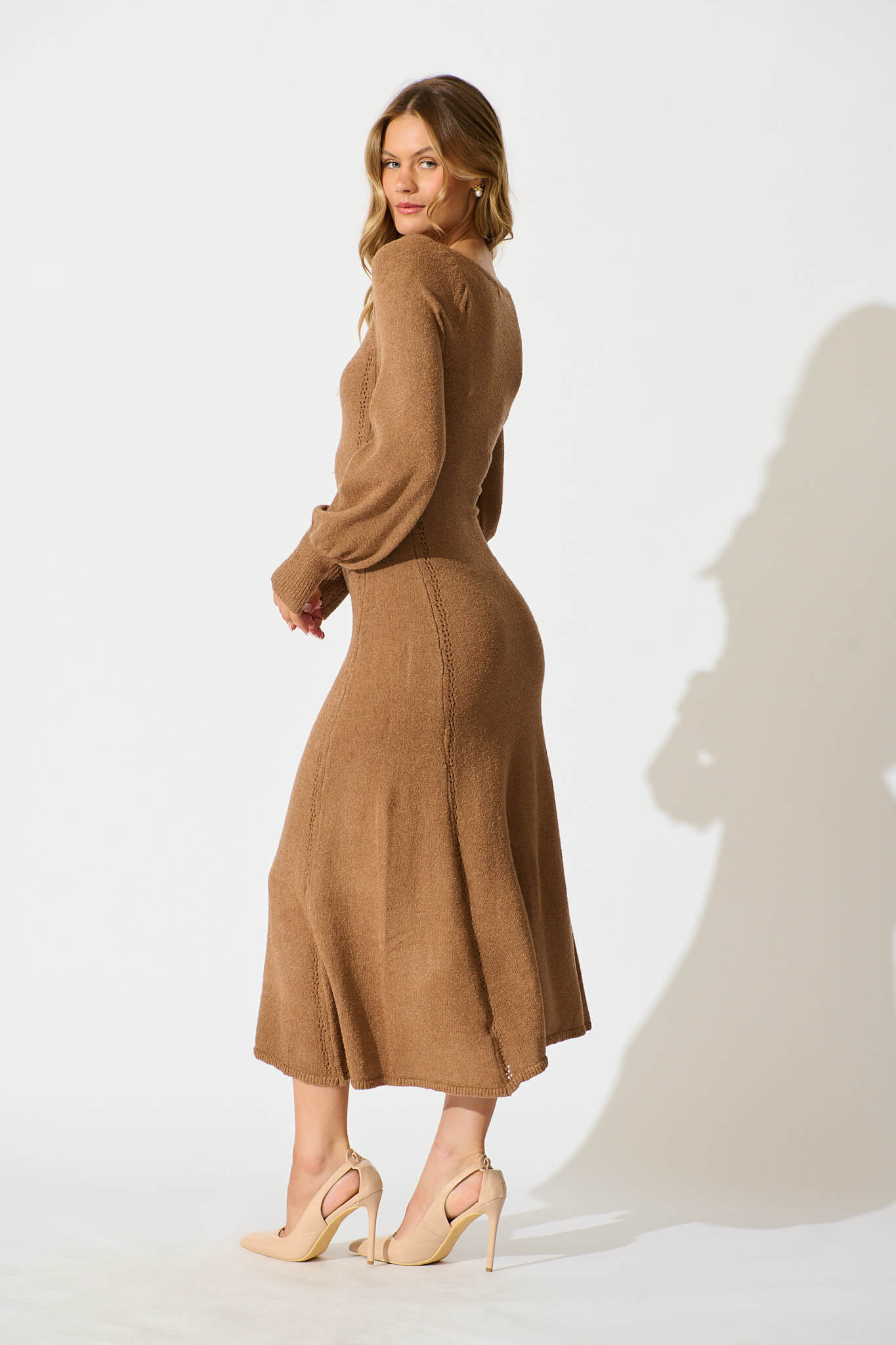 Gertie Midi Knit Dress In Chocolate St Frock Gertie Midi Knit Dress In Chocolate St Frock