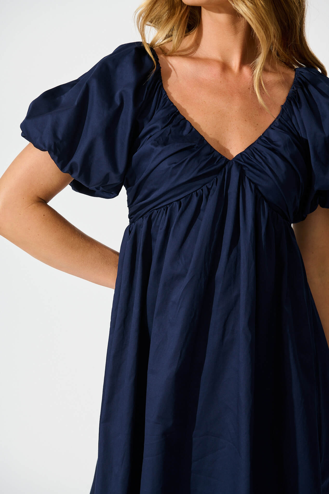 santorini satin wrap dress in dusty blue Santorini Satin Wrap Dress in Dusty Blue Lucy in Sky