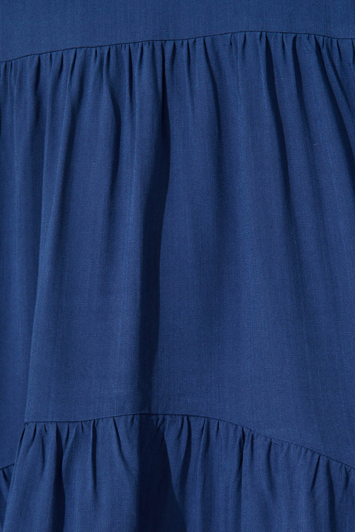Abelia Smock Sundress in Navy - fabric