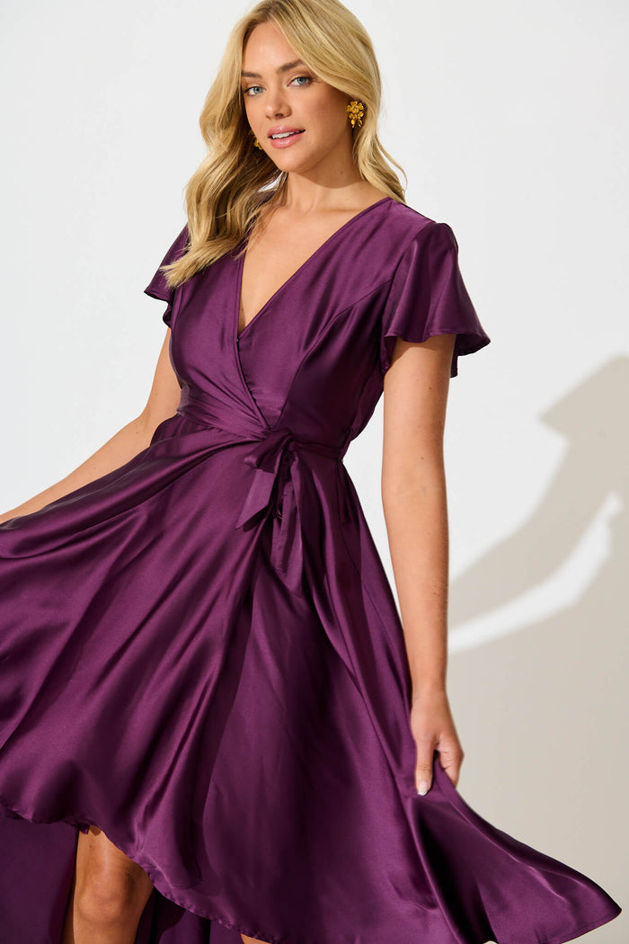 Loulou Maxi Dress Plum Bridesmaid & Occasion Dress | St Frock Loulou Maxi Dress Plum Bridesmaid & Occasion Dress | St Frock