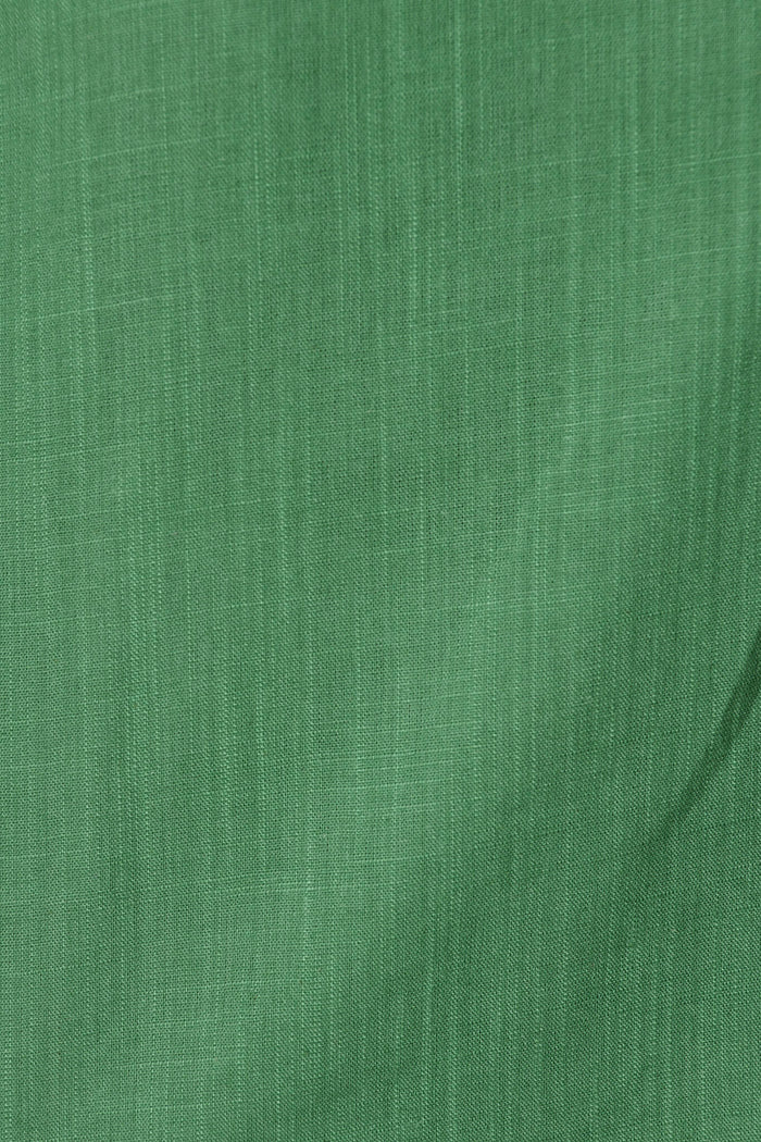 Melanie Top in Green Cotton Linen Blend - fabric