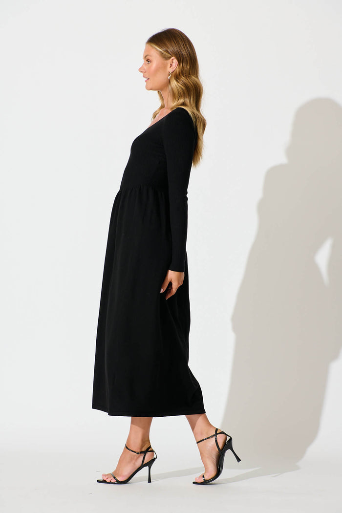 Dove Midi Knit Dress in Black side