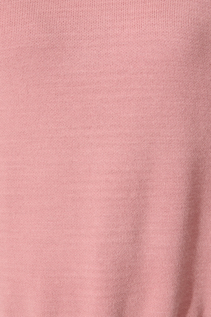 Kennedi Sequin Sleeve Detail Knit in Dusty Rose Wool Blend fabric