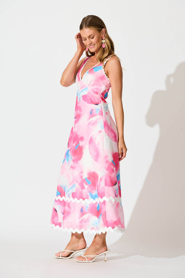 Ric Rac Trim Maxi Dress - Pink main image 1
