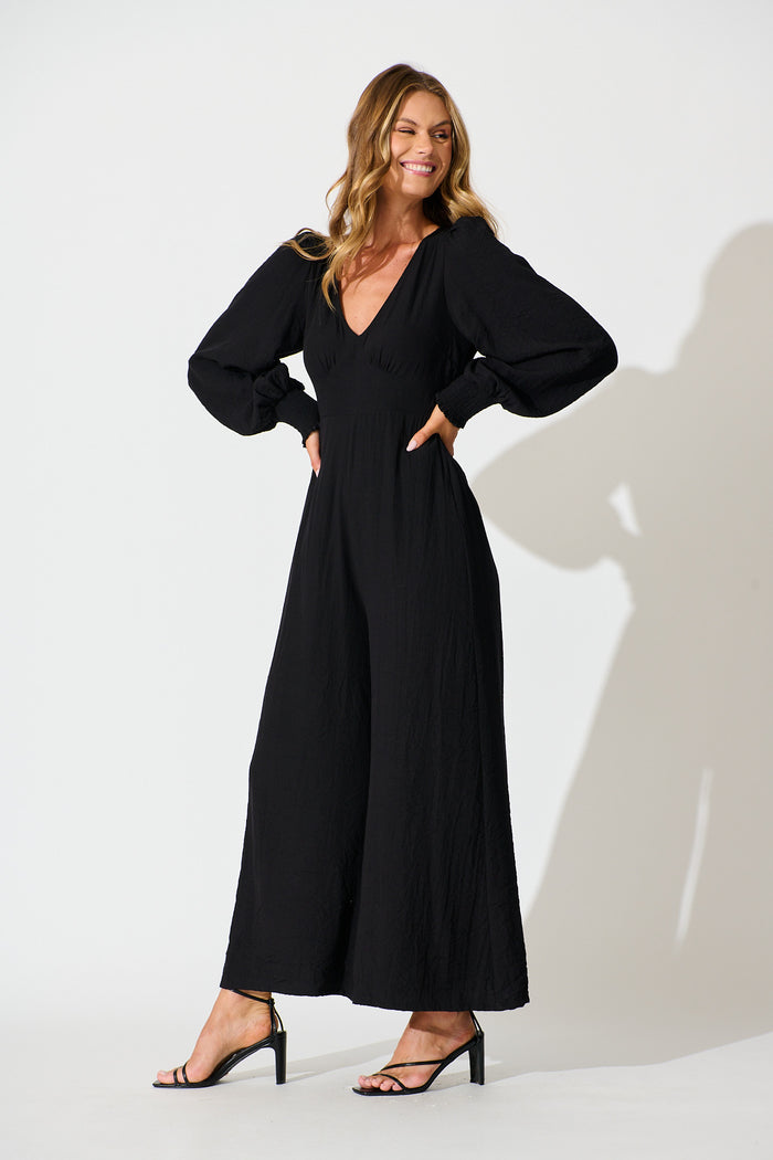 Yasmin Jumpsuit in Black side