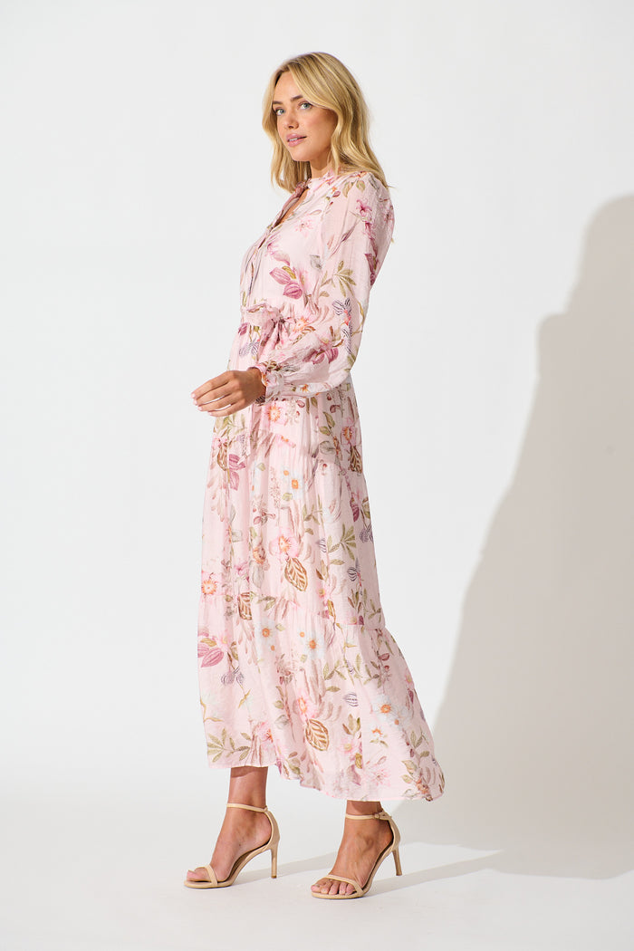 Whisper Maxi Dress in Pink Floral side