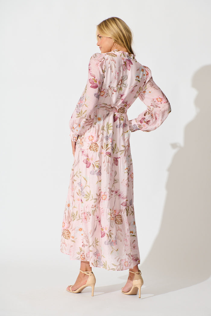 Whisper Maxi Dress in Pink Floral back