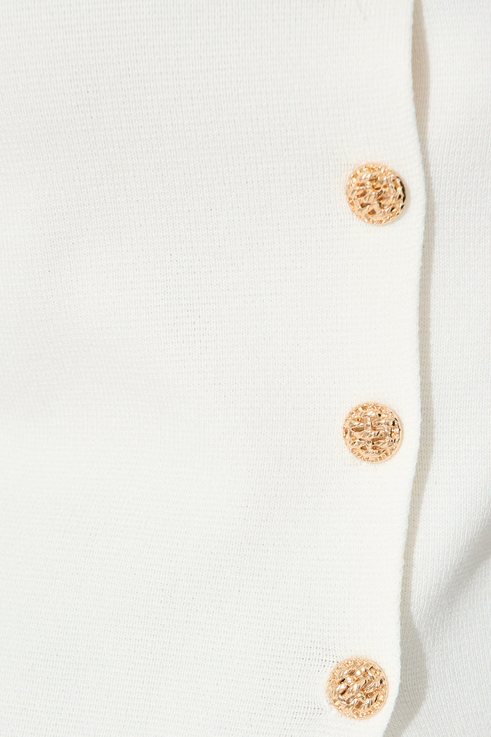 Naomi Knit Vest In White fabric