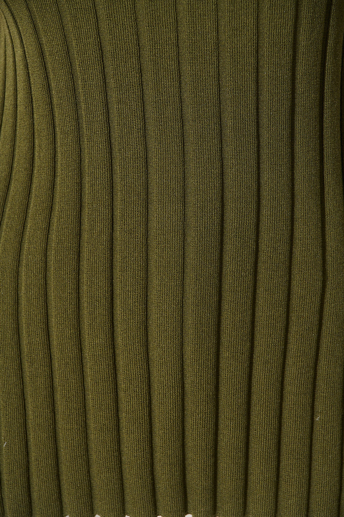 Solange Knit Top in Khaki fabric