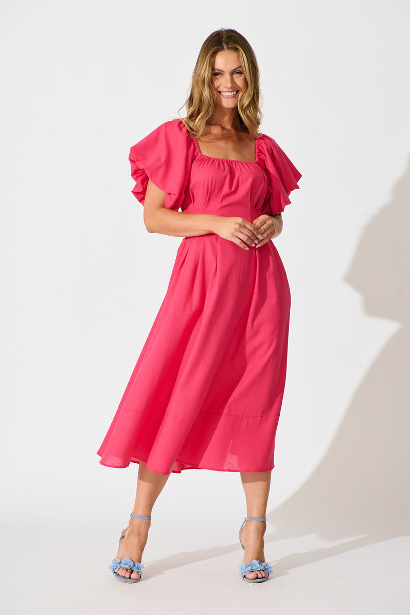 Marley Pink Linen Blend Dress