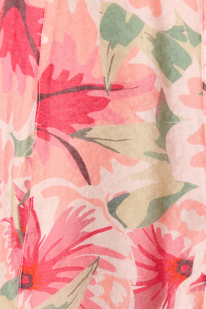 Jayla Shirt Dress in Tangerine Floral fabric