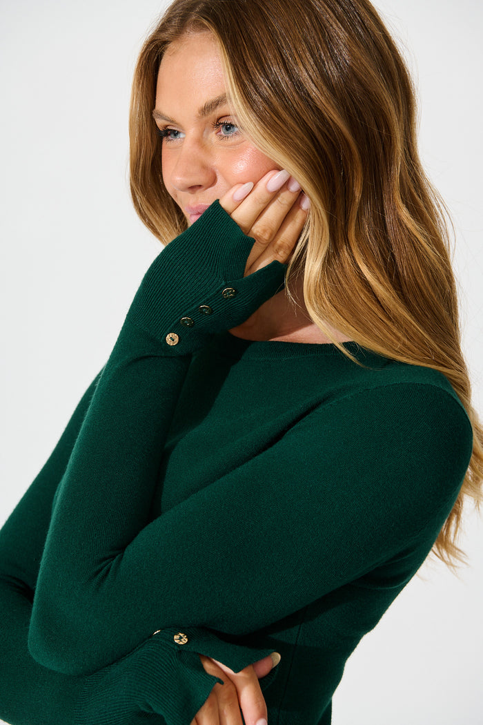 Macy Knit in Emerald detail