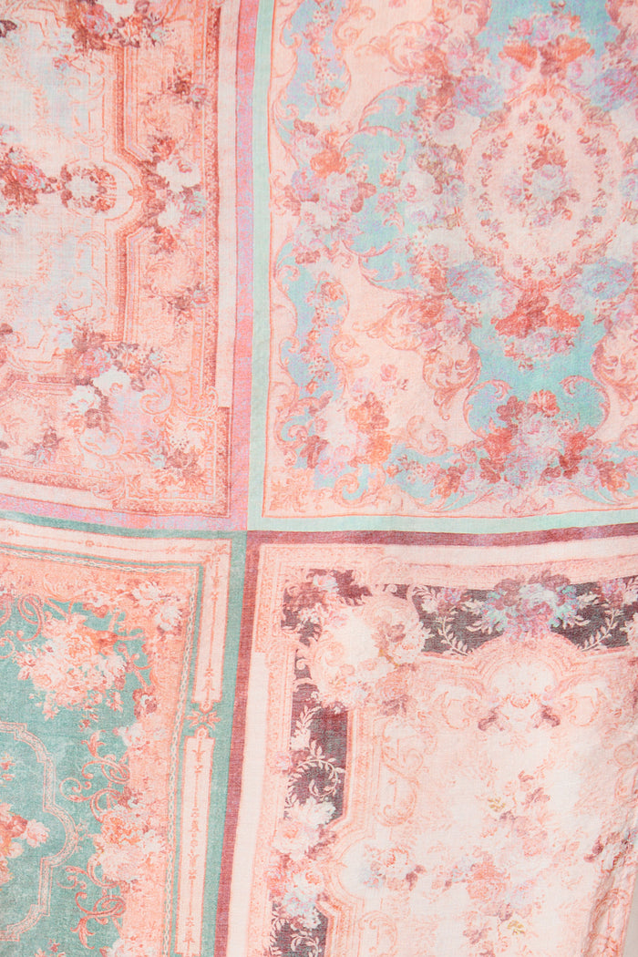 Sardina Midi Dress in Blush and Multi Patchwork Print fabric