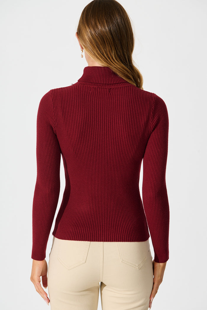 Bernice Knit Top in Wine back