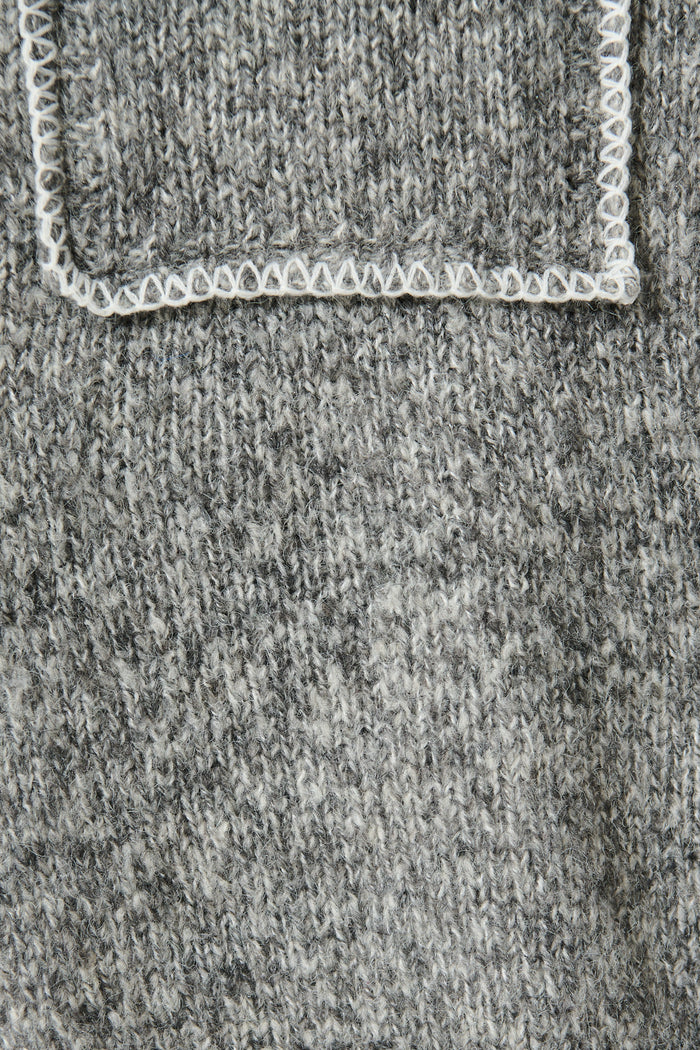 Laurita Knit Cardigan in Grey Marle Wool Blend fabric
