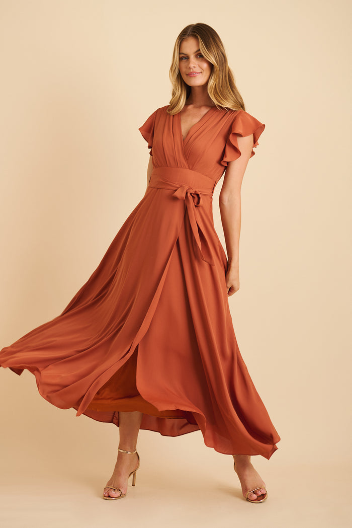 Wynter Chiffon Dress in Terracotta | Bridesmaid & Occasion Maxi St Frock Wynter Chiffon Dress in Terracotta | Bridesmaid & Occasion Maxi St Frock
